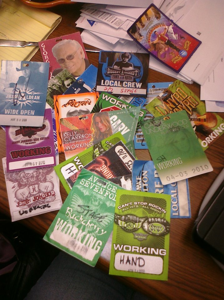 Just a few of the passes from shows we have done