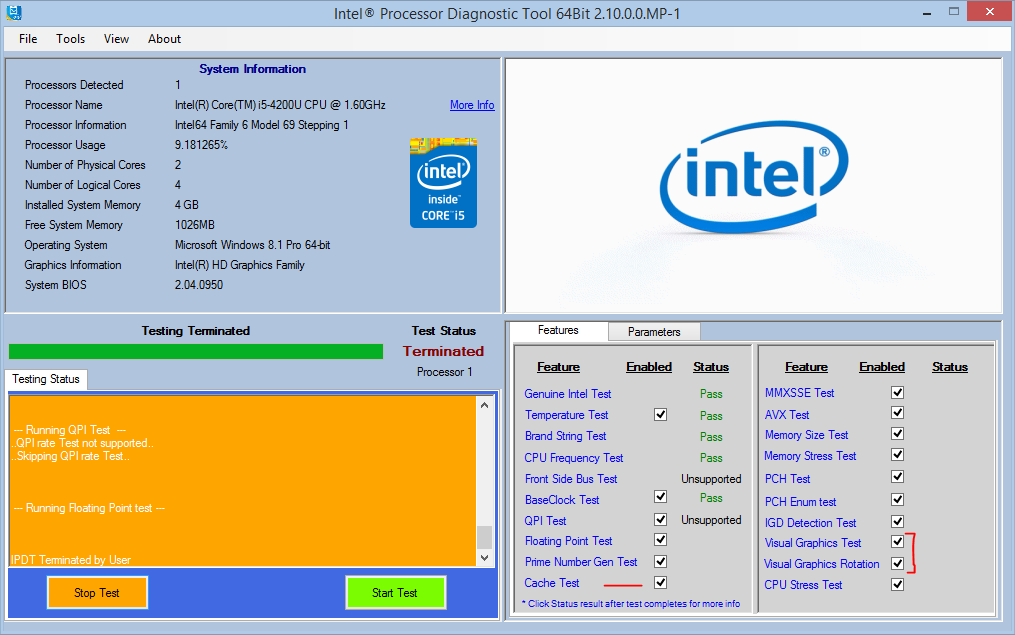 intel processor diagnostic tool windows xp